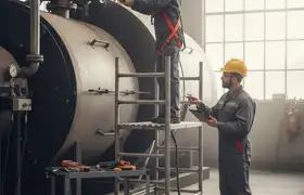 Boston boiler repair technician servicing a residential heating system for warm homes in winter
