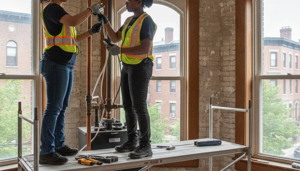 Boston, MA plumber repairing a residential plumbing fixture for fast local plumbing service
